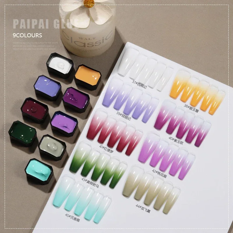 Nail Art Ombre Glitter - 9Colors/Box Pat Ombre Gel Nail Polish