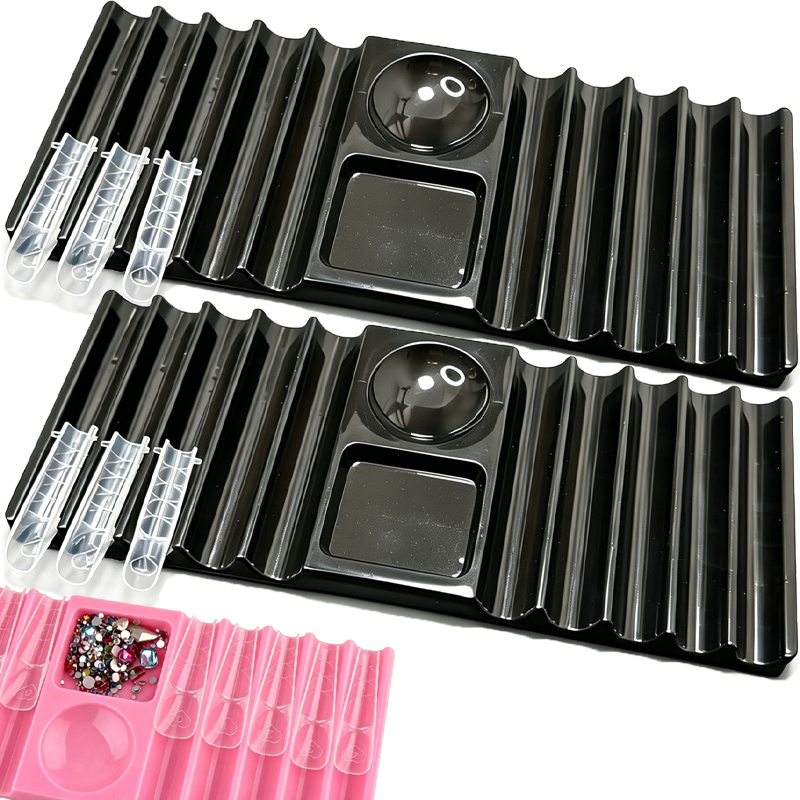 Nail Fan Brush - Reusable Nail Art Palette with Brush