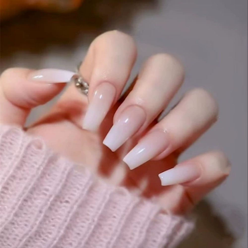 Nail Art Jelly - 24pcs/Box Long Coffin False Nails Art