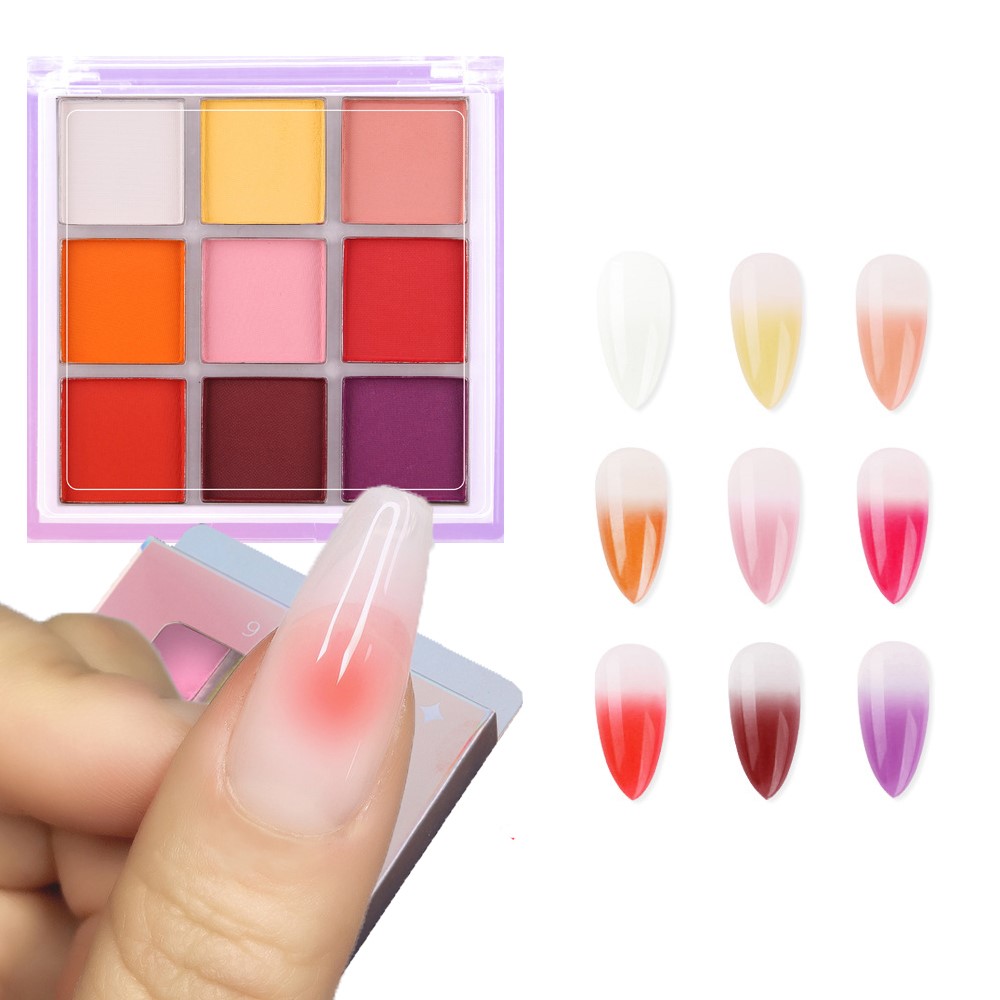 4/6/9Colors Nail Pigment Palet - Nail Art Ombre Glitter recension och pris