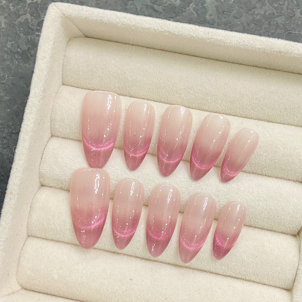 Handmade Almond Press on Nails - Nail Art Simple recension och pris