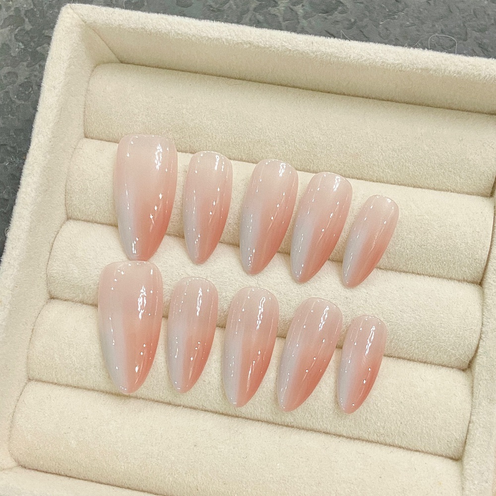Handmade Almond Press on Nails - Nail Art Simple recension och pris