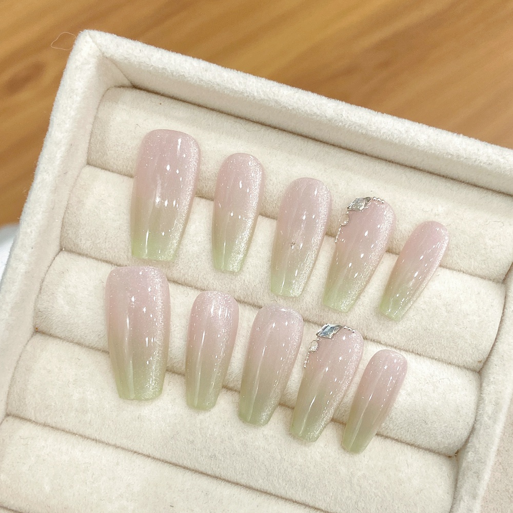 Handmade Almond Press on Nails - Nail Art Simple recension och pris