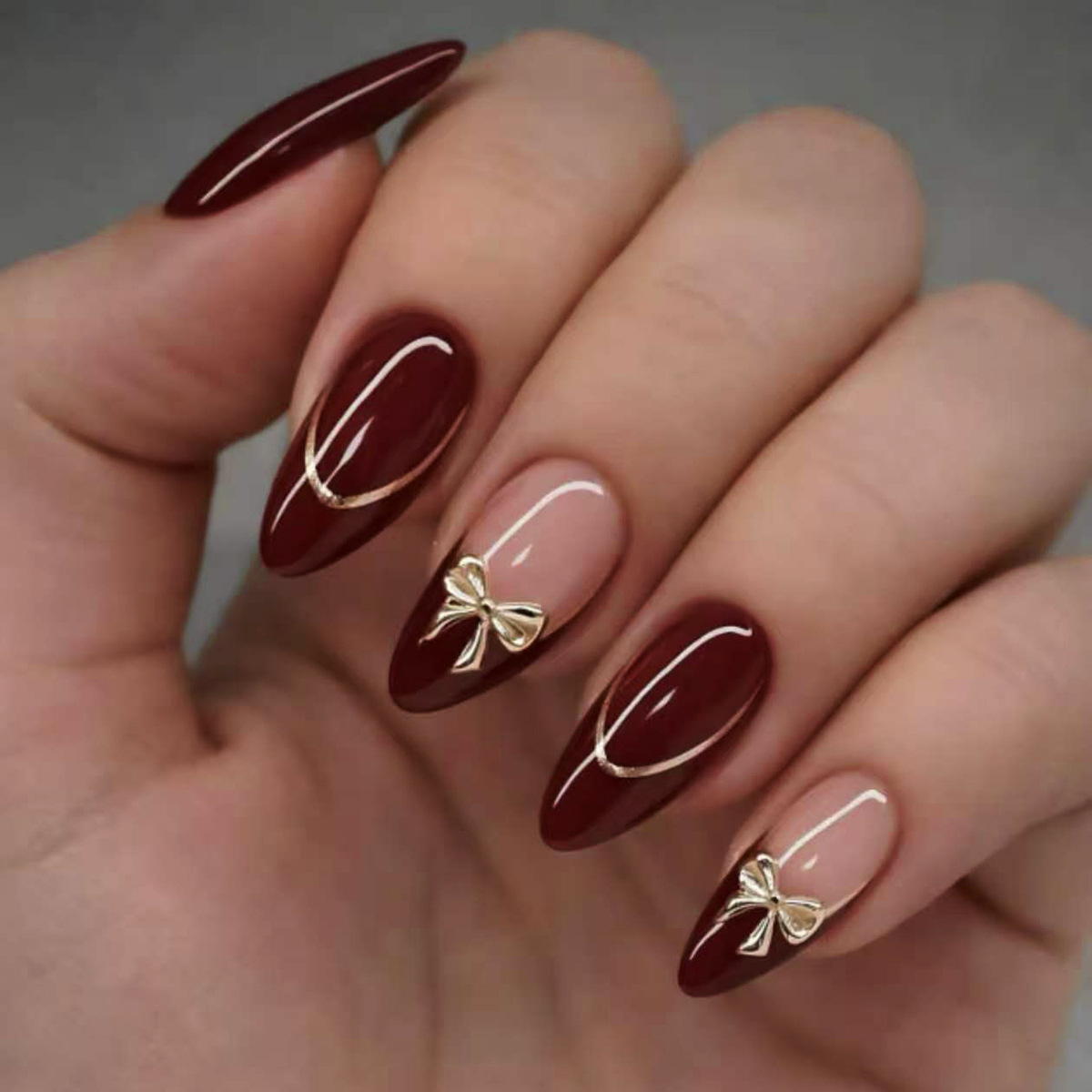 24Pcs Retro Wine Red French Al - Nail Art Simple recension och pris