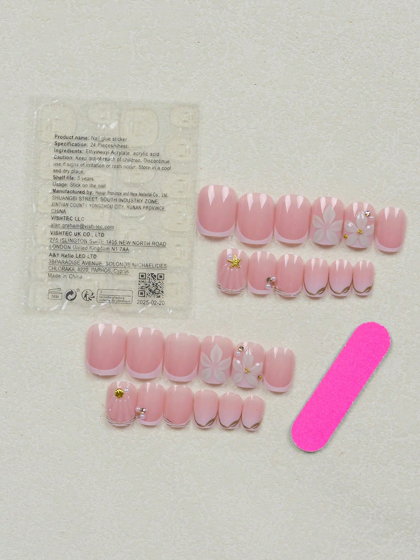 24pcs Short Square White Frenc - Nail Art Jelly recension och pris