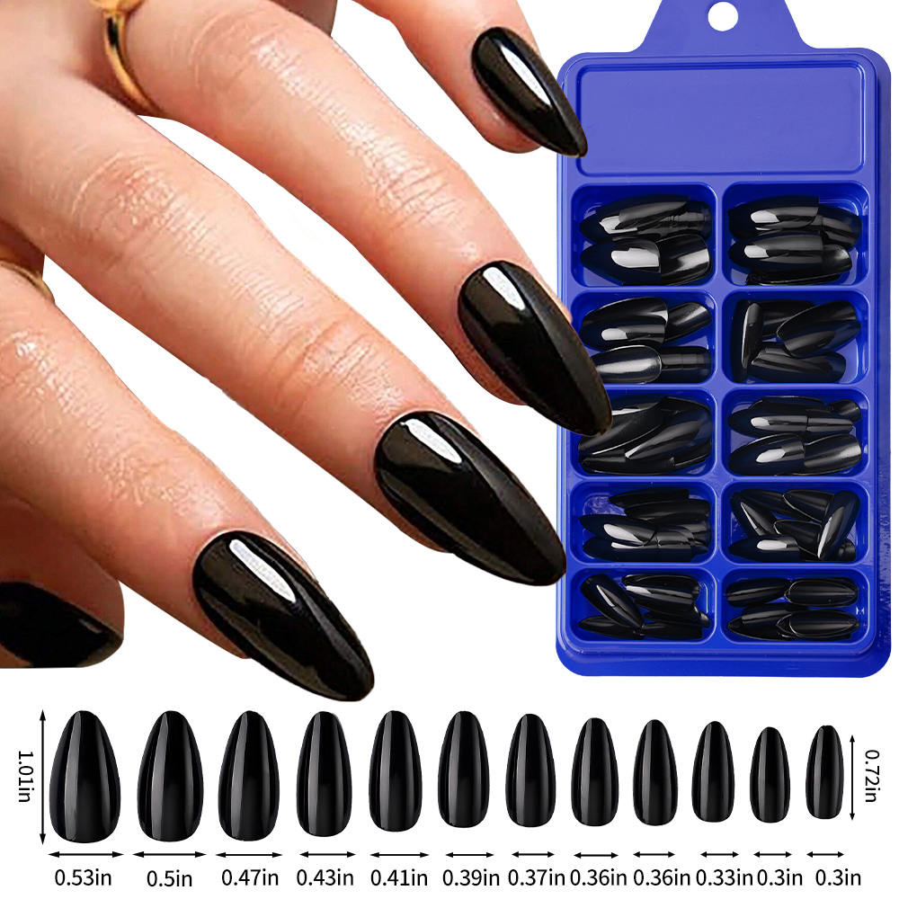 100Pcs Almond Press on Nails M - Nail Art Pink recension och pris