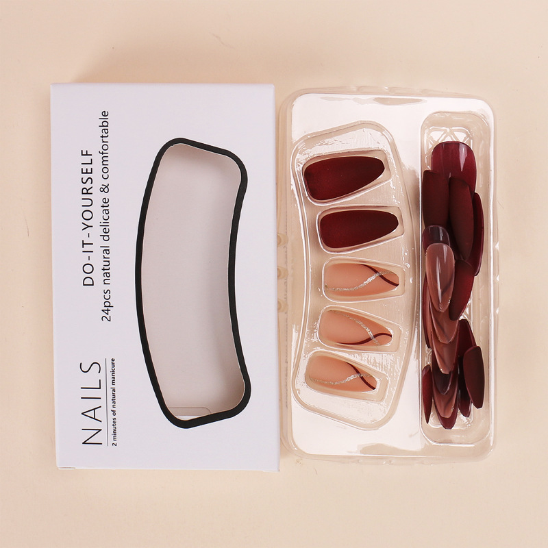 24pcs Mid-Length Almond Gold S - Nail Art Pink recension och pris