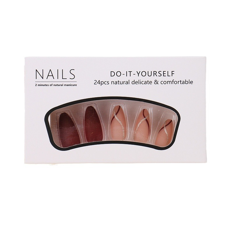 24pcs Mid-Length Almond Gold S - Nail Art Pink recension och pris