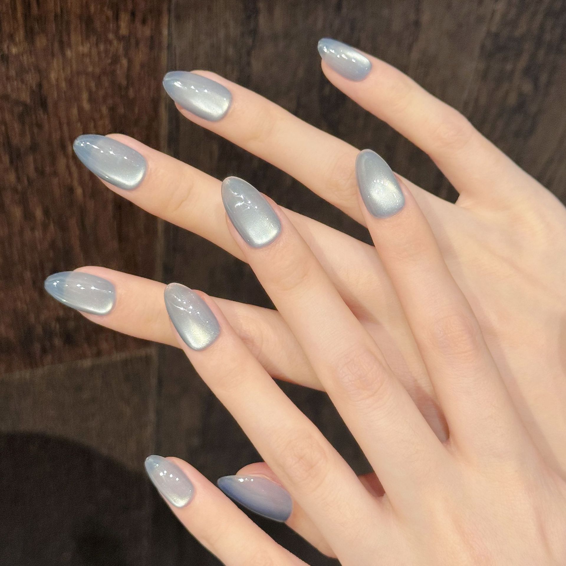 10Pcs Blue Cat Eye French Shor - Nail Art Simple recension och pris