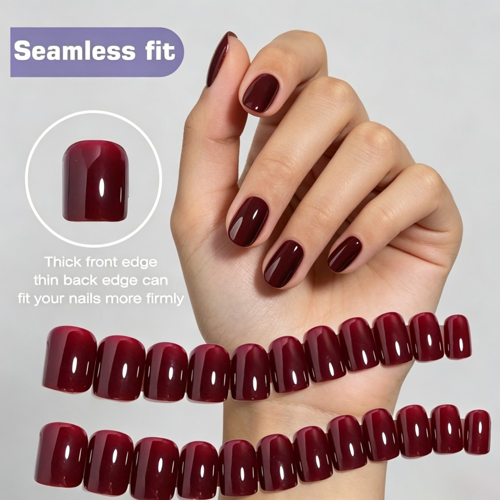 24Pcs Set of Wine-Red Cat-Eye  - Nail Art Red Wine Cat Eye recension och pris
