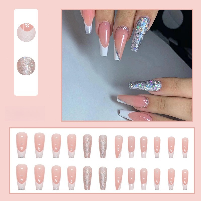 24Pcs/Set Long Ballet Fake Nai - Nail Art Simple recension och pris