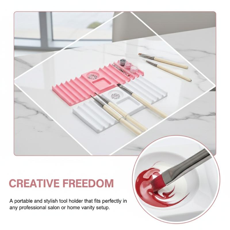 Reusable Nail Art Palette with - Nail Fan Brush recension och pris