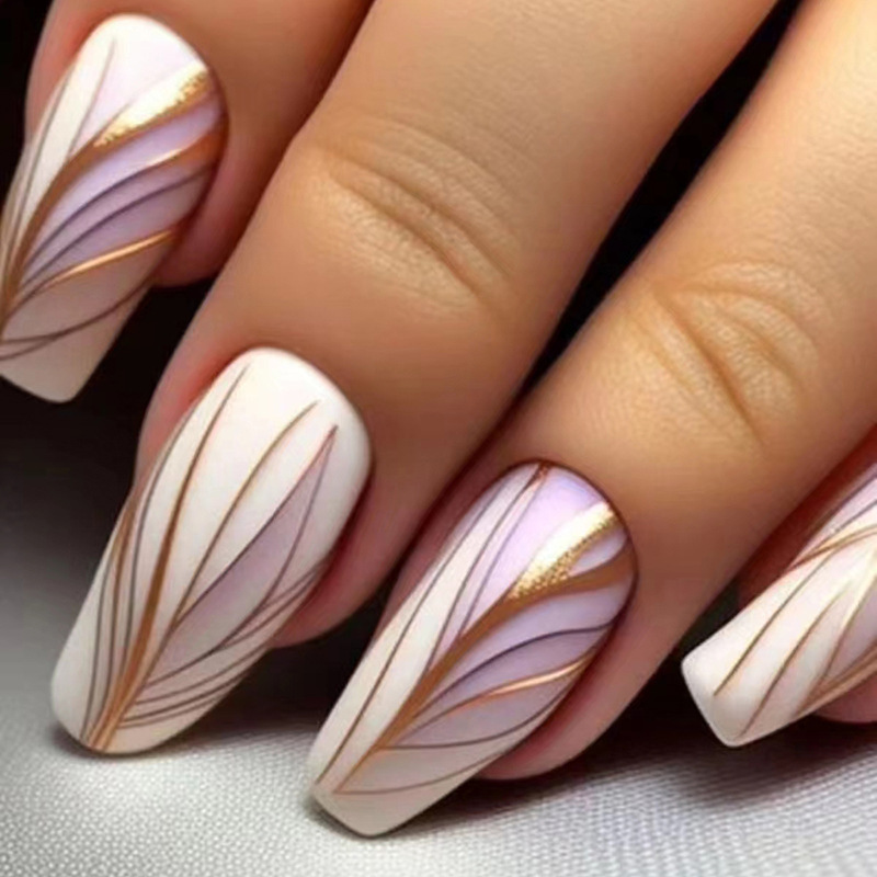 24Pcs Short Ballet False Nails - Nail Art Jelly recension och pris