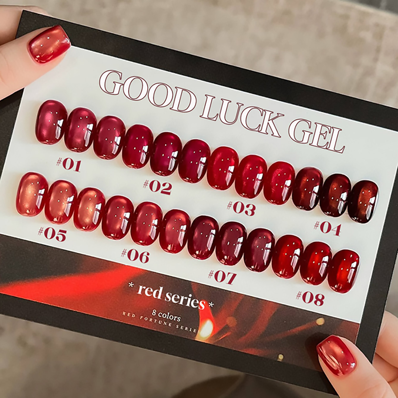 1pcs PSK New Year Fortune Red  - Nail Art Red Wine Cat Eye recension och pris