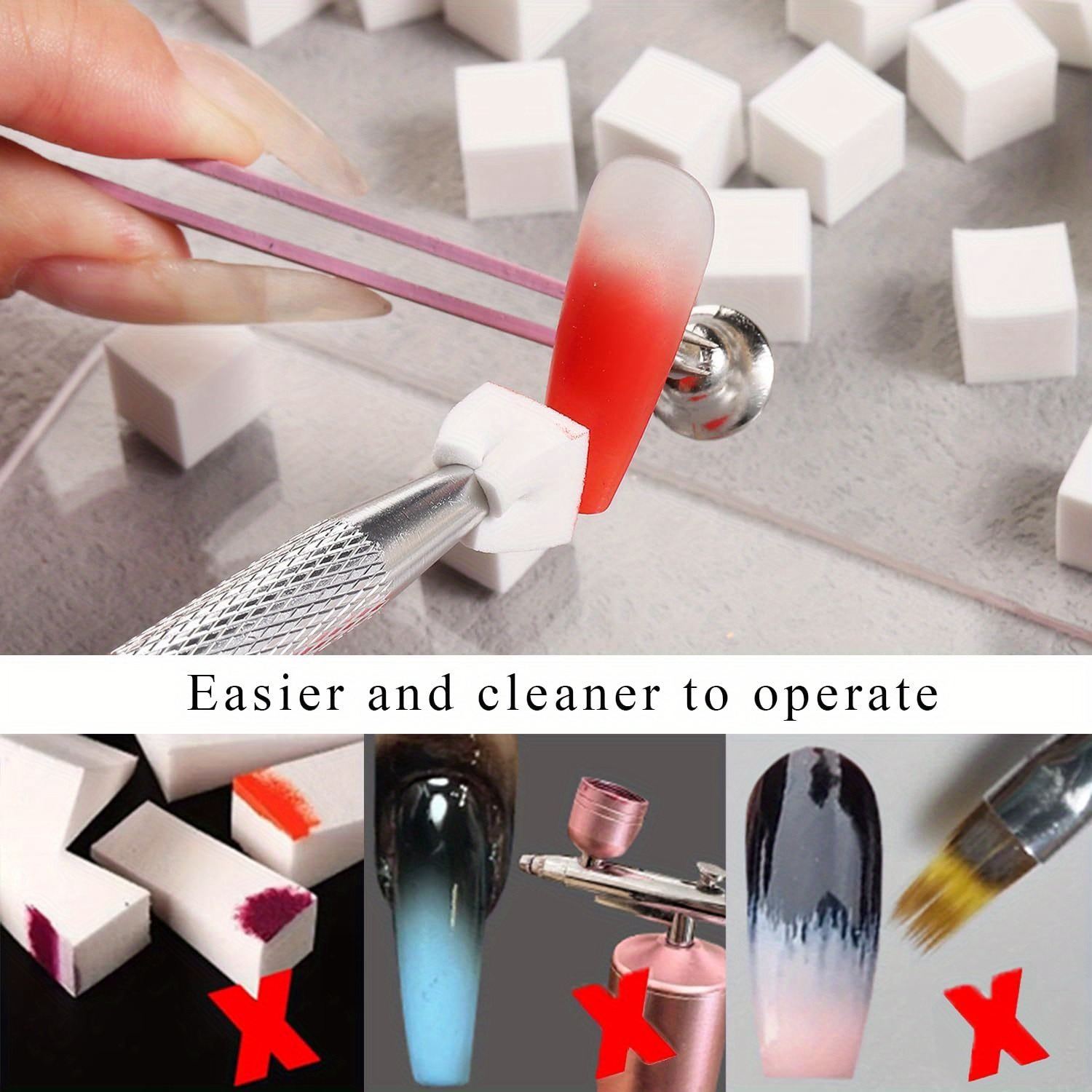 1/50/100Pcs Square Nail Art Sp - Nail Fan Brush recension och pris