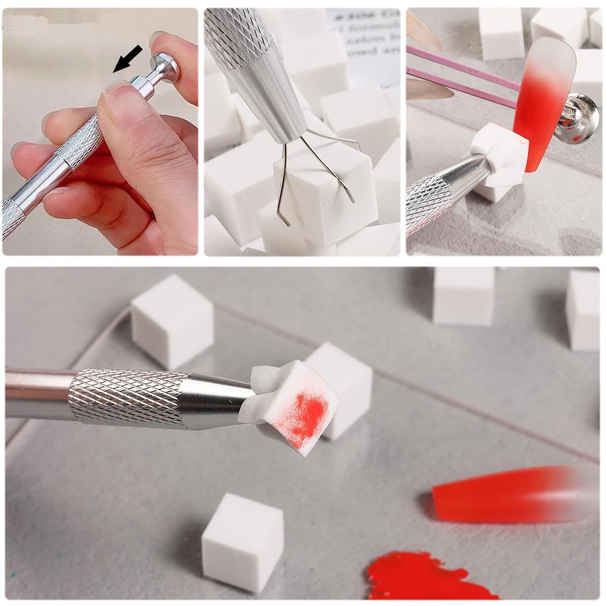 1/50/100Pcs Square Nail Art Sp - Nail Fan Brush recension och pris