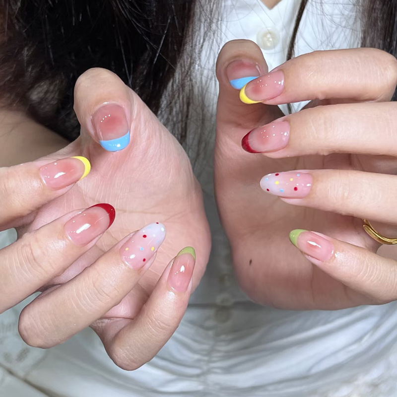 24Pcs Almond False Nails Sets  - Nail Art Simple recension och pris