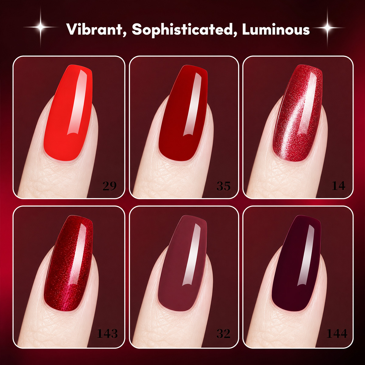 7-piece wine red and burgundy  - Nail Art Red Wine Cat Eye recension och pris