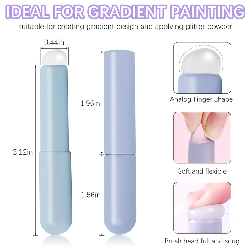 2pcs Nail Art Silicone Head Na - Nail Art Ombre Glitter recension och pris
