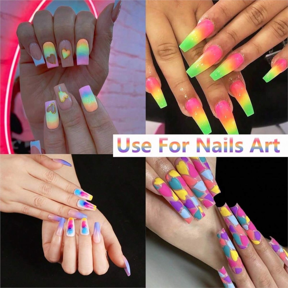 1Set Colorful Neon Phosphor Pi - Nail Art Ombre Glitter recension och pris