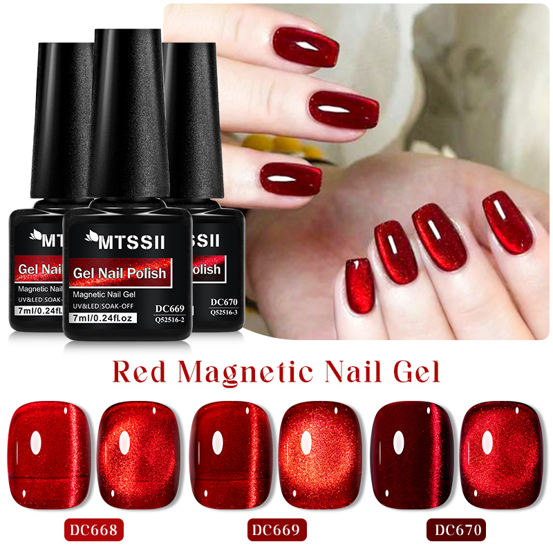 Mtssii 7ML Wine Red Cat Magnet - Nail Art Red Wine Cat Eye recension och pris
