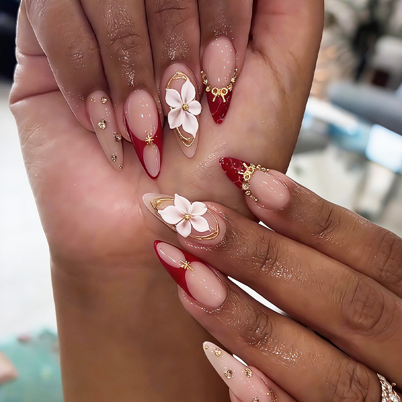 24pcs Finished Almond Press on - Nail Art Pink recension och pris