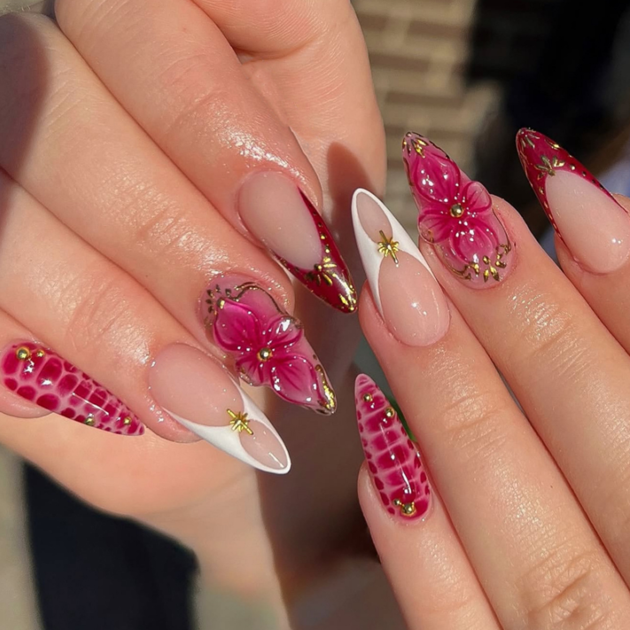 24pcs Finished Almond Press on - Nail Art Pink recension och pris