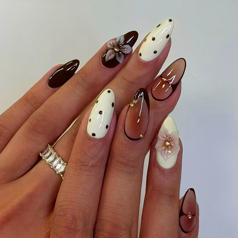 24pcs Finished Almond Press on - Nail Art Pink recension och pris