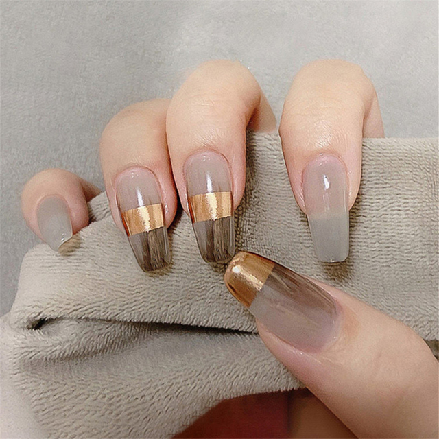 24Pcs Medium Coffin Press on N - Nail Art Simple recension och pris