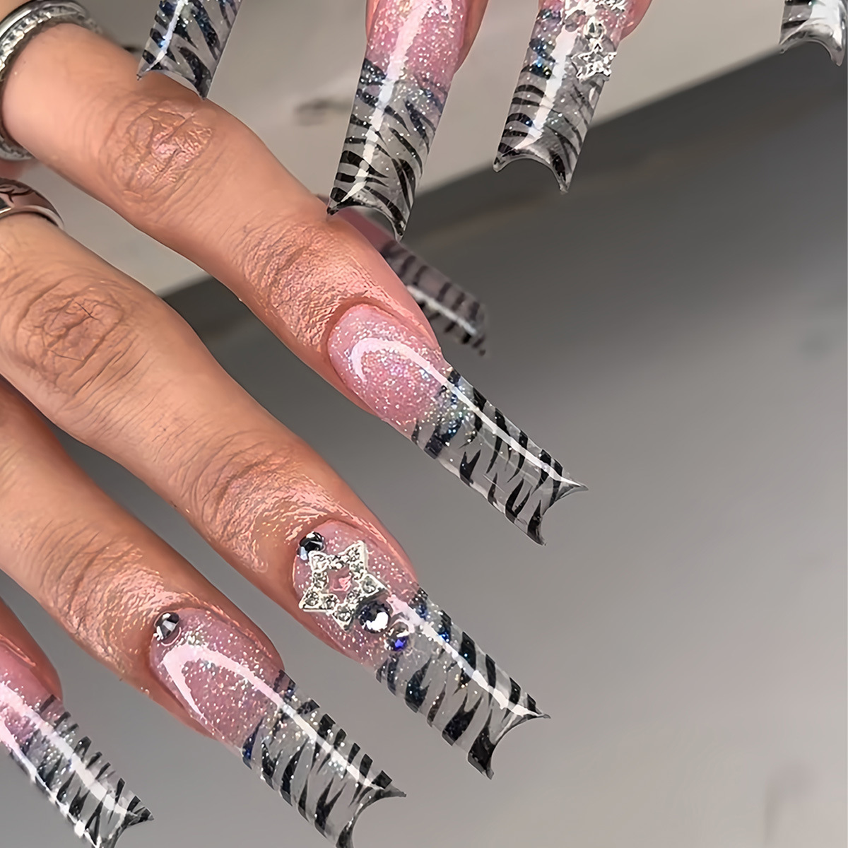 24Pcs Long Coffin Pentagram Rh - Nail Art Glitter recension och pris