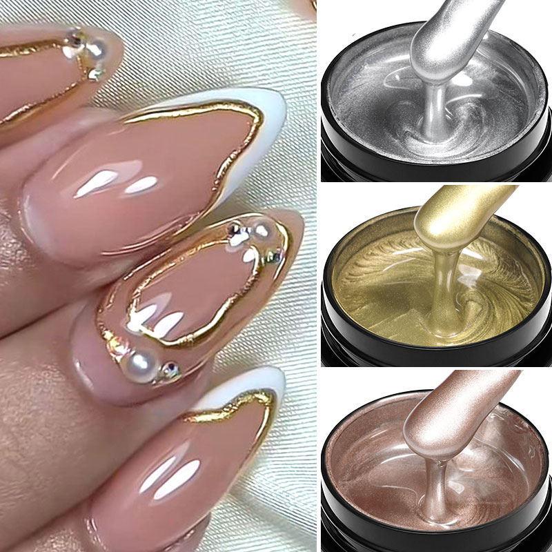 8ml Metal Painting Gel Nail Po - Nail Art Rose Gold recension och pris