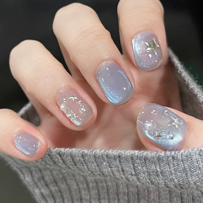 24pcs Short Square Press on Na - Nail Art Ombre Glitter recension och pris
