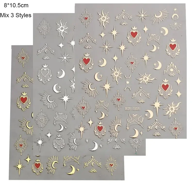 3 sheets1 pack ，3D stickers, n - Nail Art Rose Gold recension och pris