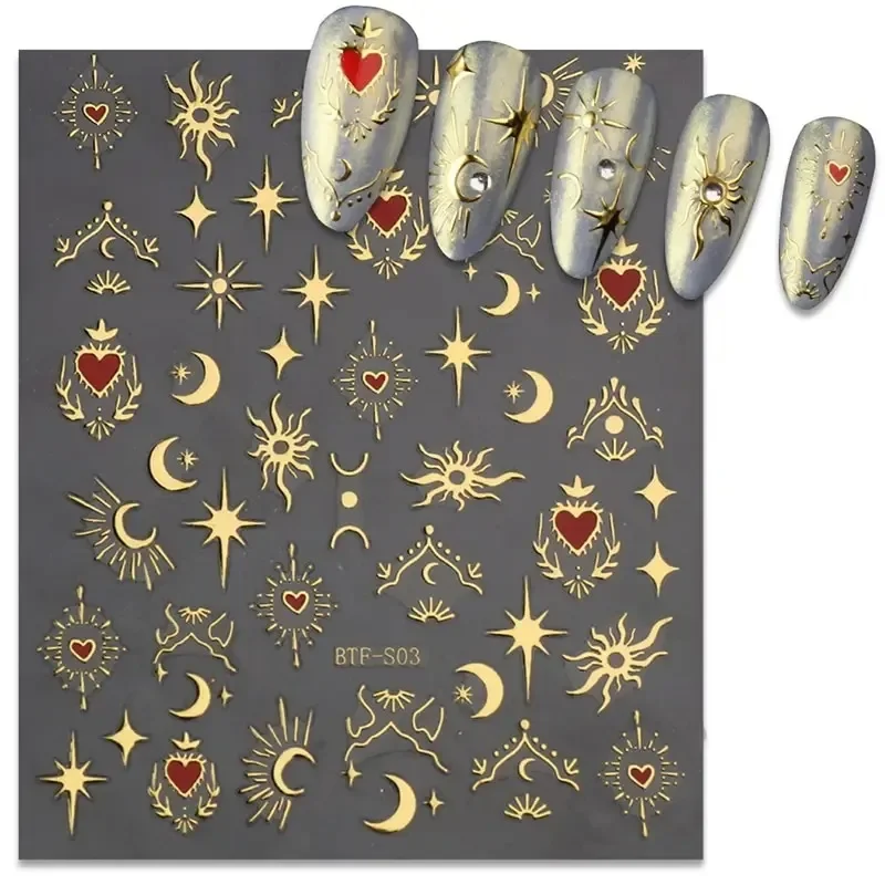 3 sheets1 pack ，3D stickers, n - Nail Art Rose Gold recension och pris
