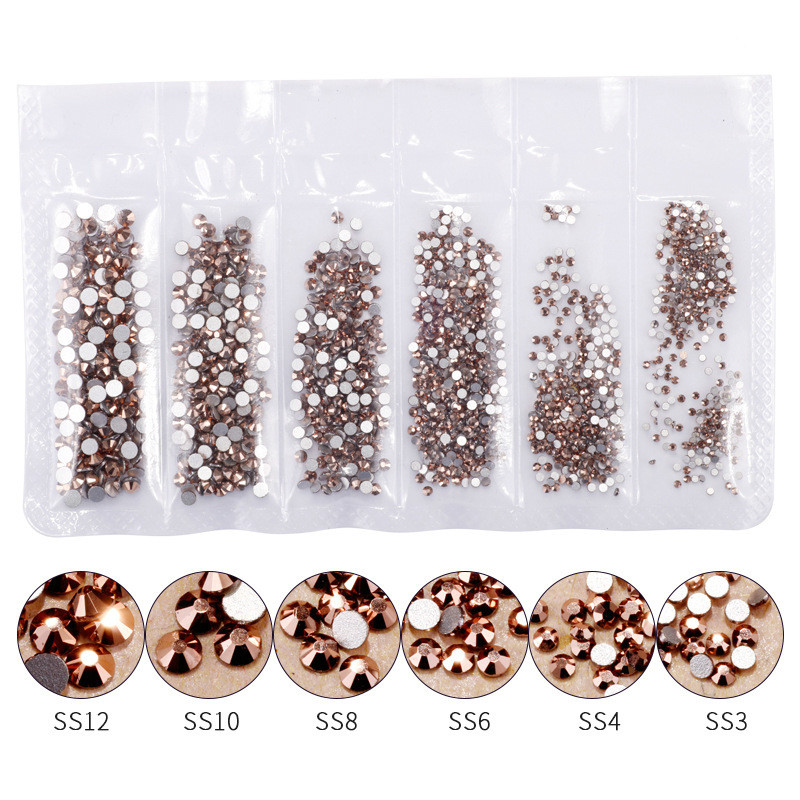 1440pcs Rose Gold Shiny Rhines - Nail Art Rose Gold recension och pris