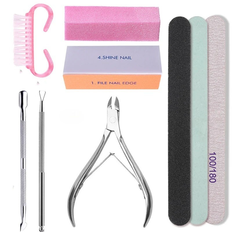 Nail Set Art Sand Files Buffer - Nail Fan Brush recension och pris