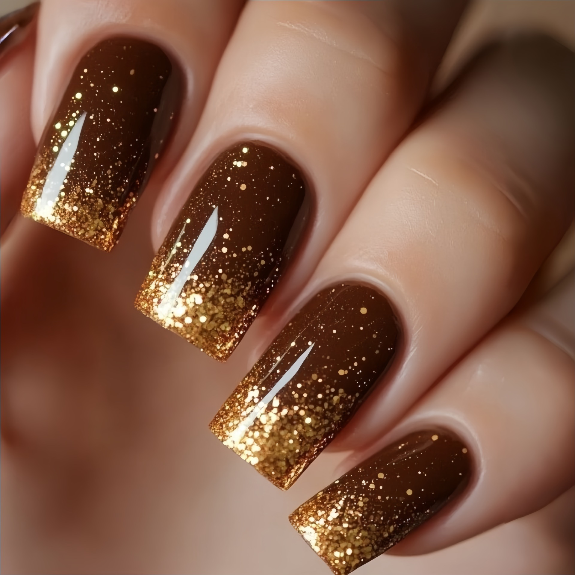 Short Medium fake nails Gradie - Nail Art Glitter recension och pris