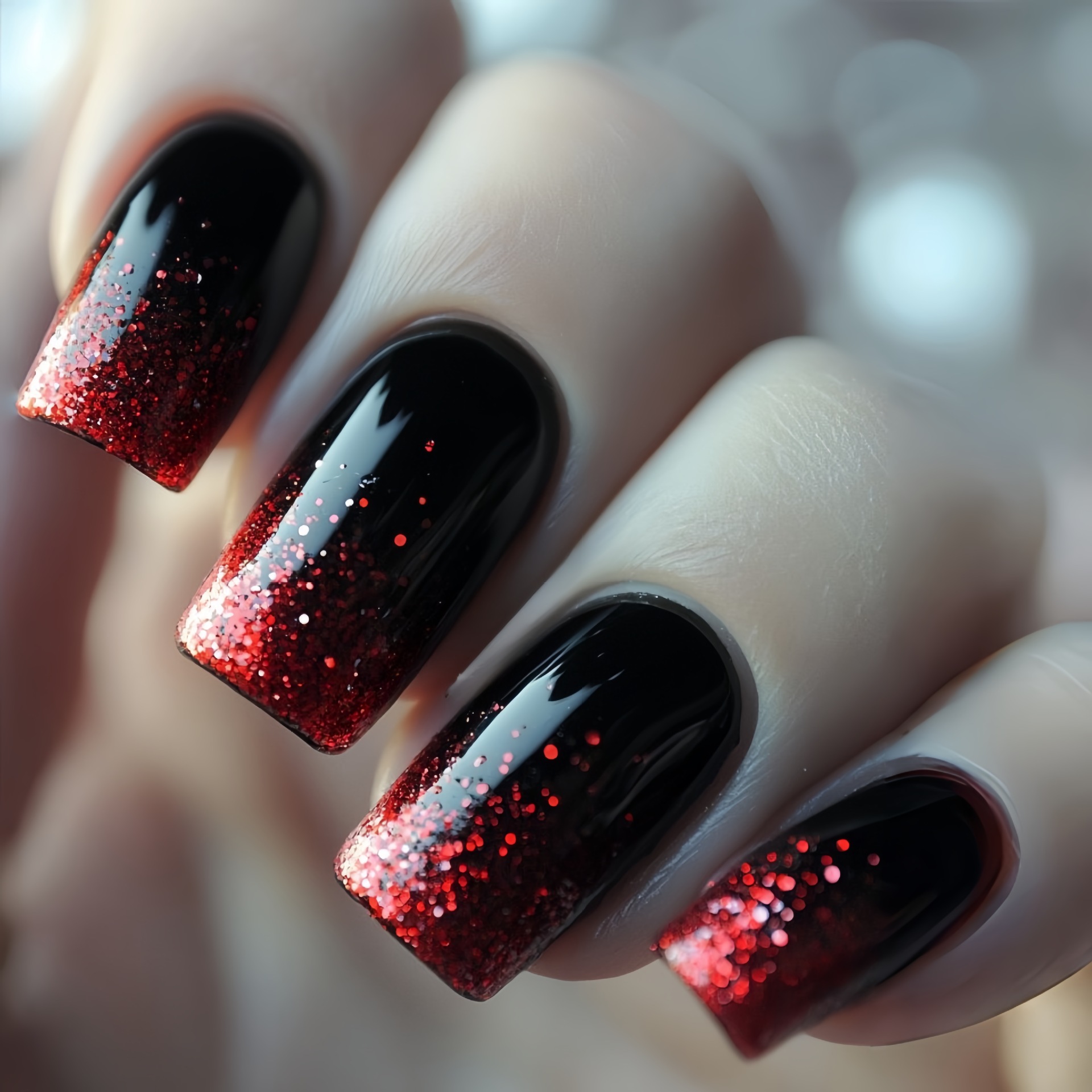 Short Medium fake nails Gradie - Nail Art Glitter recension och pris