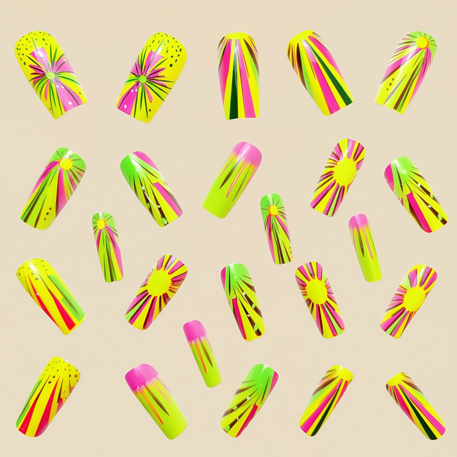 Colorful Ombre Press on Nails  - Nail Art Ombre Glitter recension och pris